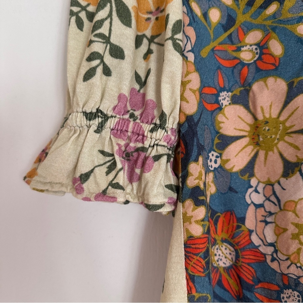 Anthropologie Bl-nk London Top Women's XXS Stephanie Floral Boho Blouse Floral - Picture 7 of 11